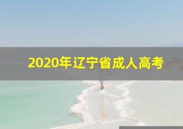 2020年辽宁省成人高考