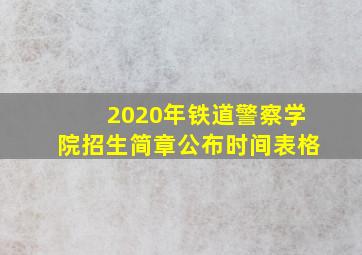 2020年铁道警察学院招生简章公布时间表格