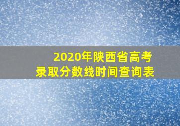 2020年陕西省高考录取分数线时间查询表