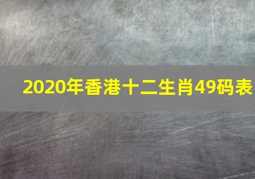 2020年香港十二生肖49码表