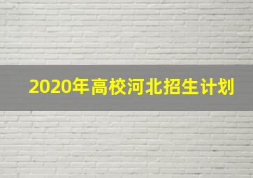 2020年高校河北招生计划