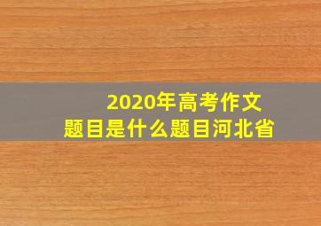 2020年高考作文题目是什么题目河北省