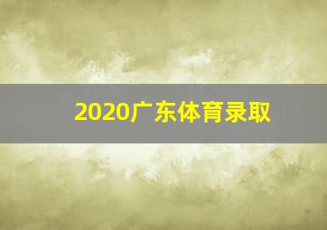 2020广东体育录取