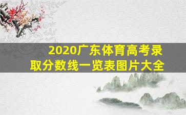 2020广东体育高考录取分数线一览表图片大全