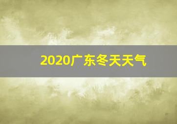 2020广东冬天天气