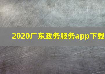 2020广东政务服务app下载