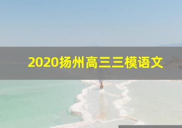 2020扬州高三三模语文