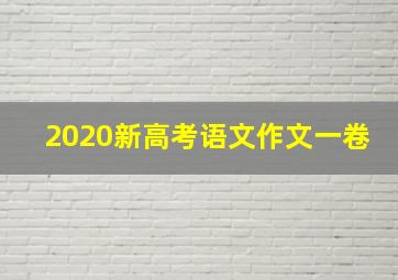 2020新高考语文作文一卷