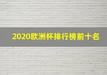 2020欧洲杯排行榜前十名