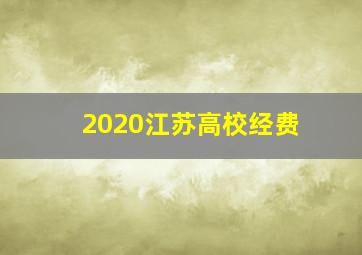 2020江苏高校经费