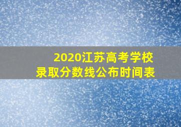 2020江苏高考学校录取分数线公布时间表