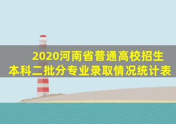 2020河南省普通高校招生本科二批分专业录取情况统计表