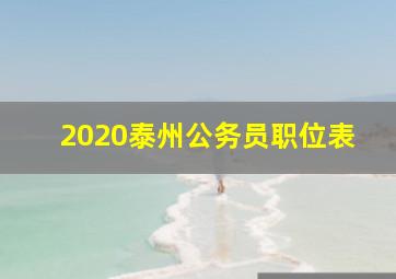 2020泰州公务员职位表