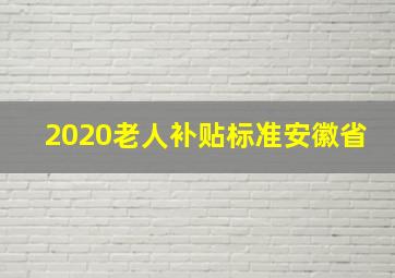 2020老人补贴标准安徽省