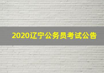 2020辽宁公务员考试公告