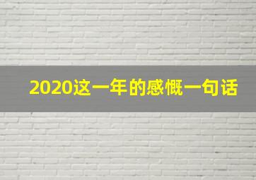 2020这一年的感慨一句话