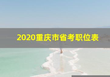 2020重庆市省考职位表