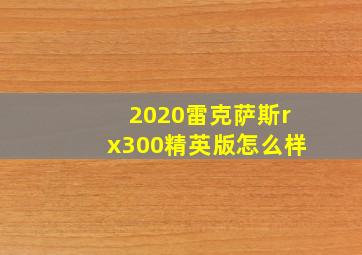 2020雷克萨斯rx300精英版怎么样