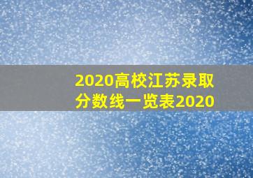 2020高校江苏录取分数线一览表2020