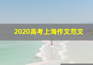 2020高考上海作文范文