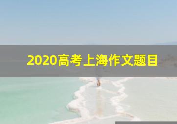 2020高考上海作文题目