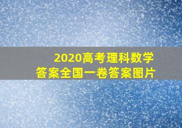 2020高考理科数学答案全国一卷答案图片