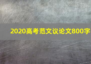 2020高考范文议论文800字