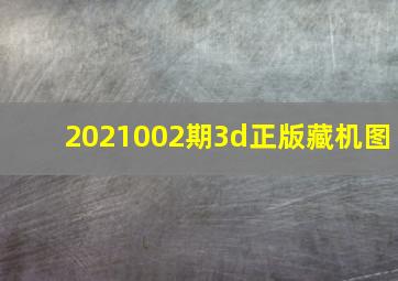 2021002期3d正版藏机图