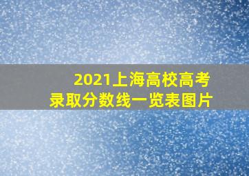 2021上海高校高考录取分数线一览表图片