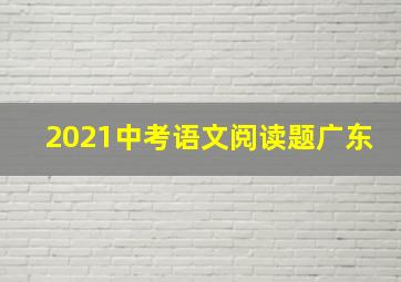 2021中考语文阅读题广东