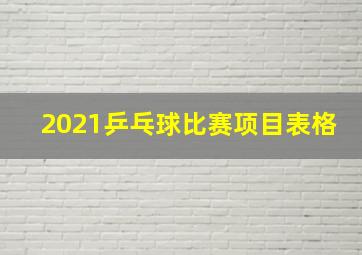 2021乒乓球比赛项目表格