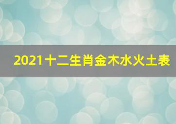 2021十二生肖金木水火土表