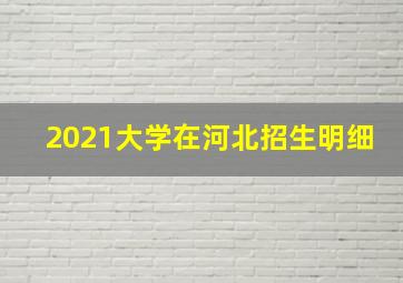 2021大学在河北招生明细