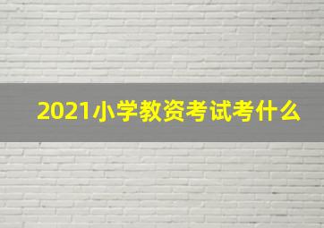 2021小学教资考试考什么