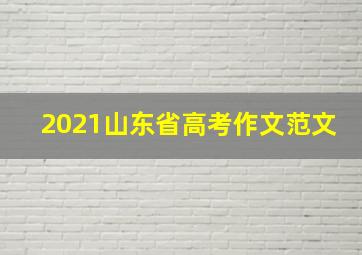 2021山东省高考作文范文