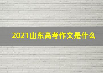 2021山东高考作文是什么