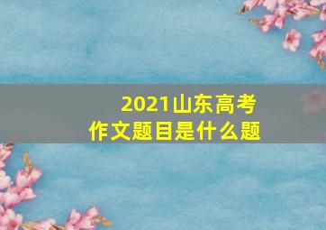 2021山东高考作文题目是什么题