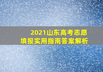 2021山东高考志愿填报实用指南答案解析