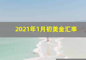 2021年1月初美金汇率