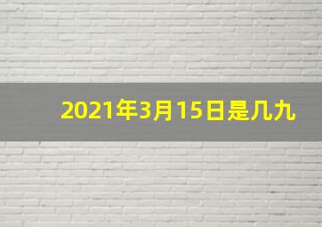 2021年3月15日是几九