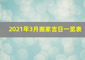 2021年3月搬家吉日一览表