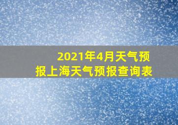 2021年4月天气预报上海天气预报查询表