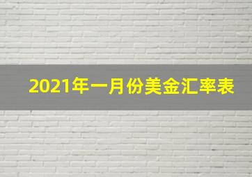 2021年一月份美金汇率表