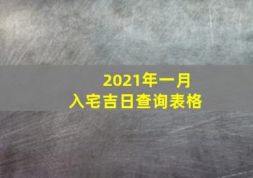 2021年一月入宅吉日查询表格