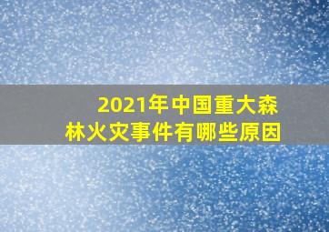 2021年中国重大森林火灾事件有哪些原因