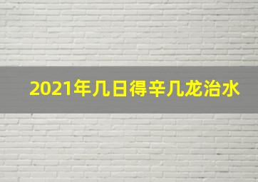 2021年几日得辛几龙治水