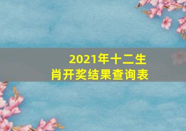 2021年十二生肖开奖结果查询表