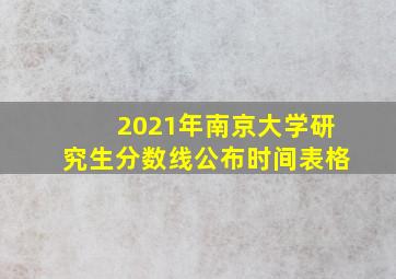 2021年南京大学研究生分数线公布时间表格