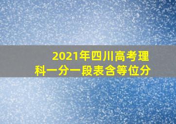 2021年四川高考理科一分一段表含等位分