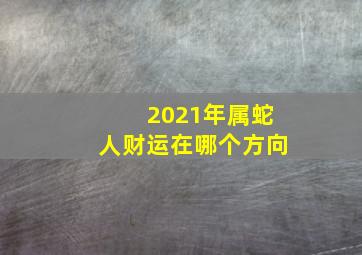 2021年属蛇人财运在哪个方向